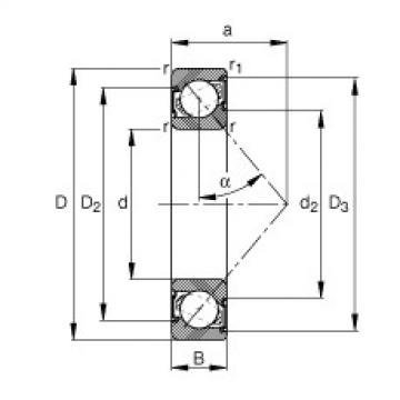 FAG Angular contact ball bearings - 7004-B-XL-2RS-TVP