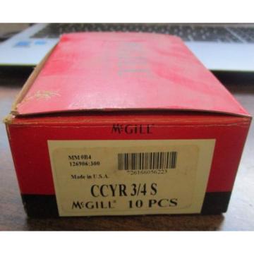 MCGILL BOX OF 10 CAM YOKE ROLLER BEARINGS CCYR 3/4S