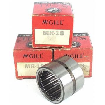 LOT OF 3  McGILL MR-18 NEEDLE ROLLER BEARINGS MR18
