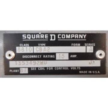 SQUARE D MULTI-SPEED MAGNETIC STARTER, 8810 CB A2, 600 VAC MAX, 1353492W0