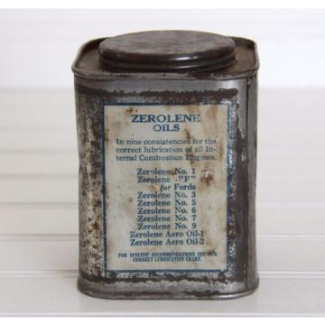 Vintage Square Zerolene Joint Grease Tin 1 lb. Can Advertising Gas Station RARE