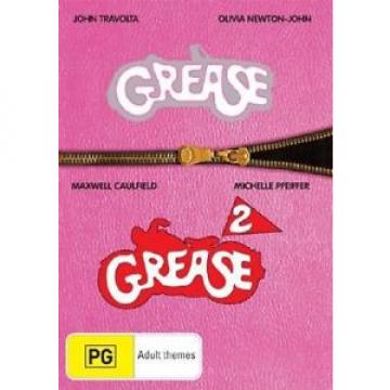 Grease 1+2 DVD 2-MOVIES TOP 1000 John Travolta Olivia Newton-John BRAND  R4