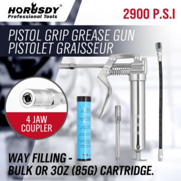 One-Hand Pistol Grip Grease Gun Graisseur With Greas Cartridges Greasing Lube