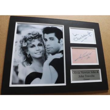 John Travolta &amp; Olivia Newton John &#039;Grease&#039; signed &amp; mounted - COA