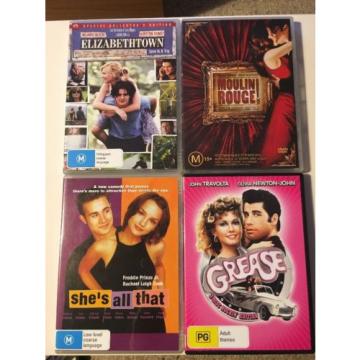 DVDs X 4- Grease, She&#039;s All That, Moulin Rouge &amp; Elizabethtown
