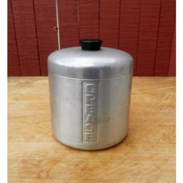 Vintage 1940&#039;s 50&#039;s Spun Aluminum GREASE Kitchen Canister Jar w/ Lid &amp; Strainer