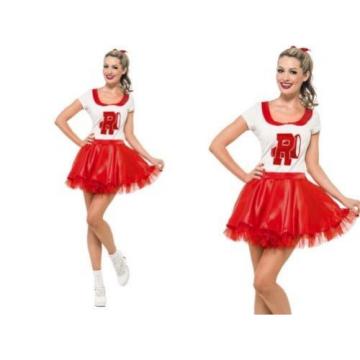 Sabbia Cheerleader Costume Grease Con licenza ufficiale Vestito S-M