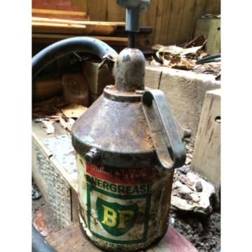 OLD COLLECTABLE BP GREASE OIL PETROL TIN AND GREASE GUN