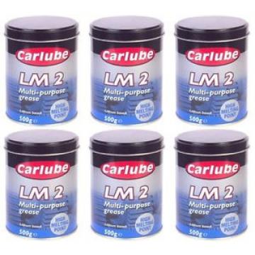 6 x Carlube LM 2 Multi-Purpose Grease Lithium Based High Melting Point 500g