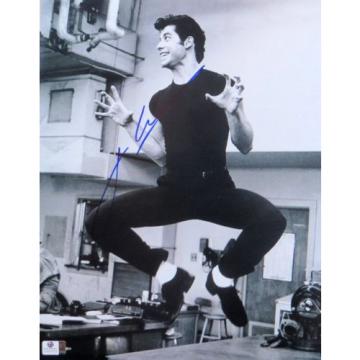John Travolta Signed Autographed 11X14 Photo Grease Vintage B/W Singing 801573
