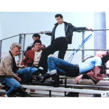 John Travolta Signed Autographed 11X14 Photo Grease Singing on Bleachers 788773