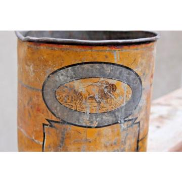 Antique Prairie City Winnipeg BUFFALO Oil Tin Can Grease Pail