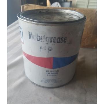 Mobil Oil Grease Tin 5 Pounds Can Mobilgrease