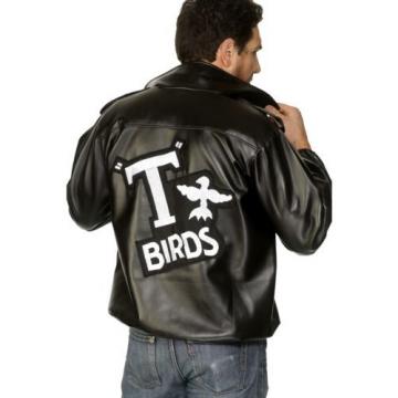 Adult Men&#039;s Black Licensed Grease T-Bird Jacket fancy Dress Costume