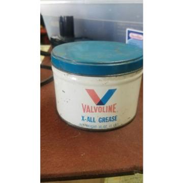 VINTAGE VALVOLINE X-ALL GREASE 16 OZ. TIN advertising motor oil can