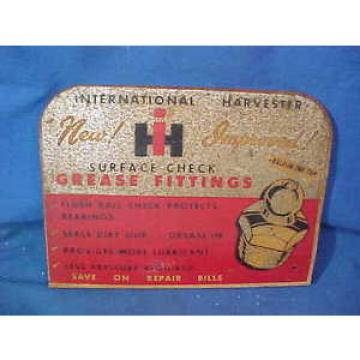 1950s INTERNATIONAL HARVESTER Metal Rack SIGN For GREASE FITTINGS