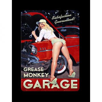 retro grease monkey metal sign