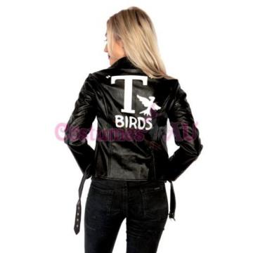 Grease Sandy T Birds Black Womens Jacket Lady 50s Costume T-Birds Frenchie Rizzo