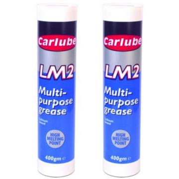 2 x Carlube LM2 Multi Purpose Lithium Based Grease 400g Cartridge