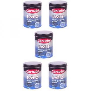 5 x Carlube LM 2 Multi-Purpose Grease Lithium Based High Melting Point 500g
