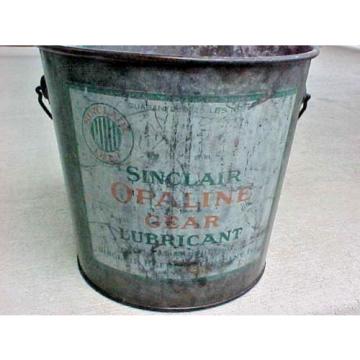 Vintage Sinclair Oil 14 Qt. Galvanized Grease Bucket
