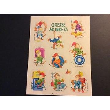 Vintage 80s Hallmark Scratch &amp; Sniff Stickers - Grease Monkeys - Dated 1984