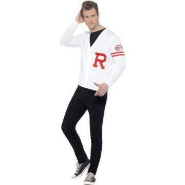 Grease Rydell Prep Costume Mens Jock Style Fancy Dress Outfit M,L