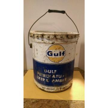 Gulf Oil Petrolatum Extra Amber 35 Pound Grease oil Can Bucket from gas station