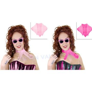 PINK LADIES FANCY DRESS GLASSES AND PINK SCARF GREASE SANDY 50&#039;S 1950S COSTUME