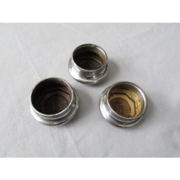 BUICK, 1930s, BRASS, CHROME OR NICKLE PLATED, GREASE CAPS. 3 IN NICE CONDITION.