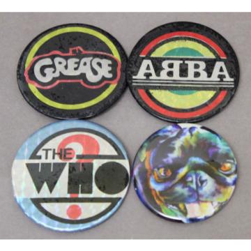 1980s Rock Fan Badges The Who Grease ABBA Retro Music ALL ORIGINAL
