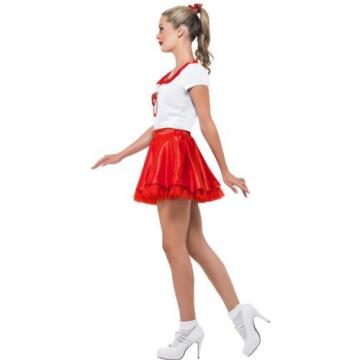 Grease Sandy Costume Womens Ladies Cheerleader School Prom Fancy Dress Outfit