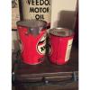 (2) Rare Flying A Veedol Motor Oil Cans Grease 1 Quart 1 Lb Tidewater #2 small image