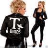 I97 Grease Sandy T Birds Black Womens Jacket Lady 50&#039;s Costume Frenchie Rizzo