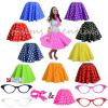 21&#034; ROCK AND ROLL POLKA DOT SKIRT 1950S GREASE JIVE LADIES FANCY DRESS COSTUME #1 small image