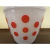 Vintage Fire King Red Dots Ivory Grease Jar with White Lid