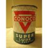 Vintage CONOCO SUPER LUBE 5lb Grease Can #3 small image