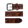 Lucky 13 Thirteen Grease , GAS and Glory Embossed Antiqued Brown Leather Belt