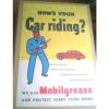 Original 1940s Mobil Oil Advertising Poster artist Fred Hauck Vintage Grease