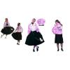 PINK LADIES JACKET 50S 1950&#039;S 50&#039;S SATIN GREASE LADY COSTUME SOCK HOP ADULT #1 small image