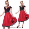 CL162 Rock and Roll Sweetheart Womens 50s 60s Grease Fancy Dress Costume Outfit