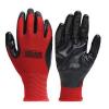 50 PAIRS OF  GREASE MONKEY NITRILE COATED WORK GLOVES SIZE L LARGE RED BLACK #1 small image