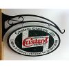 CASTROL METAL SIGN WITH HANGER DBL SIDED BOWSER OIL CAN BOTTLE TIN GREASE #1 small image