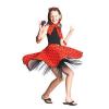 Childrens Red Rock &#039;N&#039; Roll Skirt Fancy Dress Grease Girls 50s Costume Kids