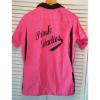 Pink Ladies Grease button shirt Large pink black short sleeve collar costume #1 small image