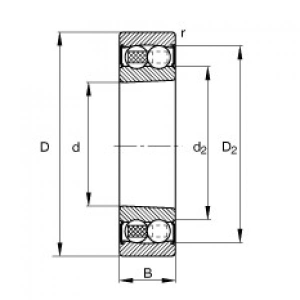FAG Self-aligning ball bearings - 2208-K-2RS-TVH-C3 #1 image