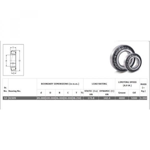 32309 Single Row Tapered Roller bearing. High End product. Quantities available. #2 image