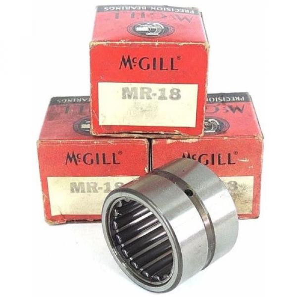 LOT OF 3  McGILL MR-18 NEEDLE ROLLER BEARINGS MR18 #1 image