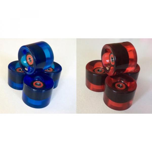 60mm 78A Skateboard Longboard Wheels  with Bearing Abec 9 Clear Multi Color #1 image