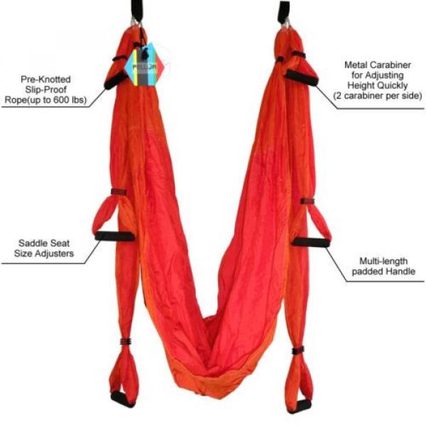 Multi-function Bearing Deluxe Dichromatic Adjustable Yoga Swing Aerial Hammock #3 image